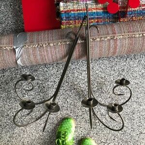 Vintage ✦ Iron Wall Brass Candlestick (one only)